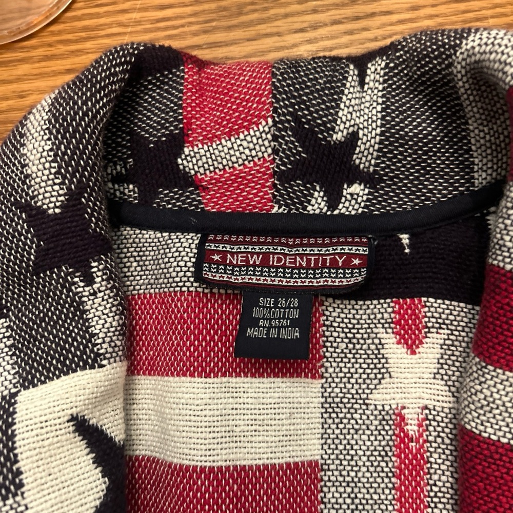 Red and Black Cardigan Jacket with Bold Design